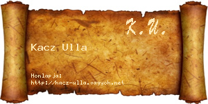 Kacz Ulla névjegykártya